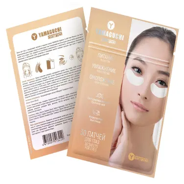 Патчи для глаз с гиалуроновой кислотой и муцином улитки YAMAGUCHI Hyaluron & Gold Snail Moisture Eye Patch